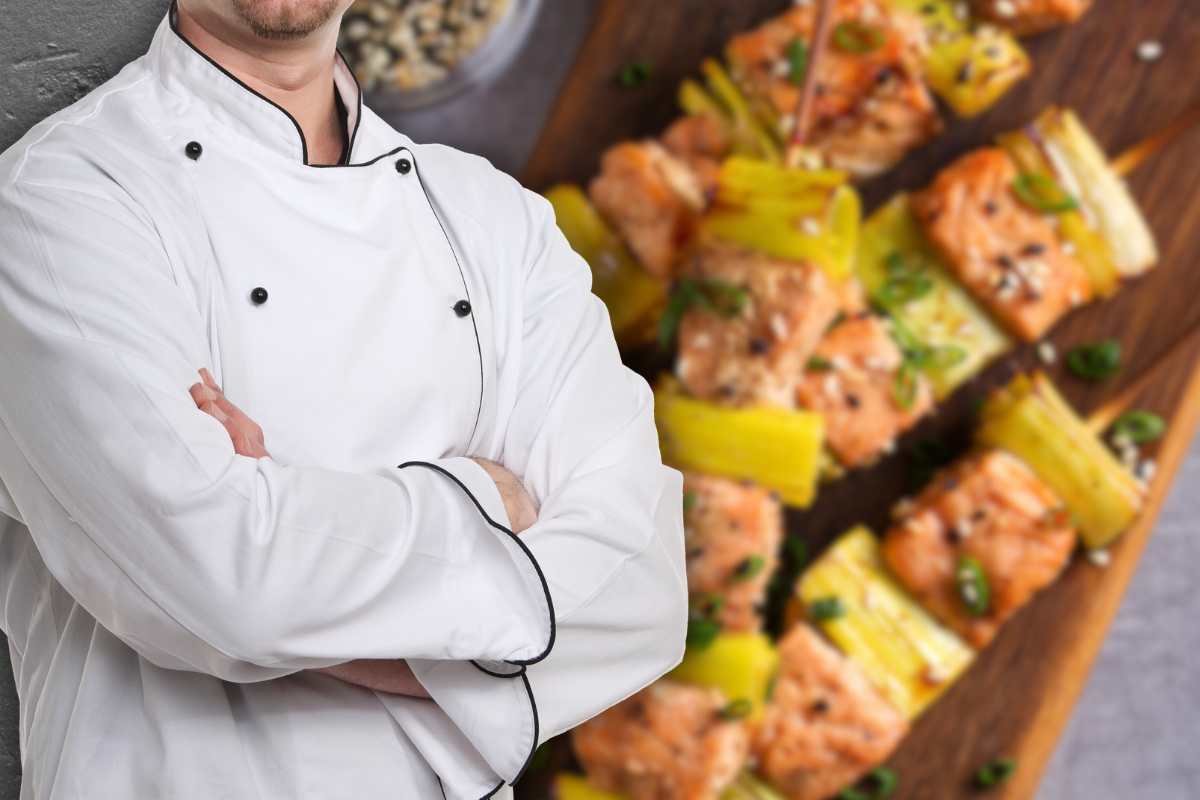 spiedini salmone e zucchine ricetta
