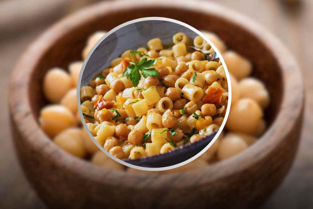 pasta ceci e fiori di zucca ricetta